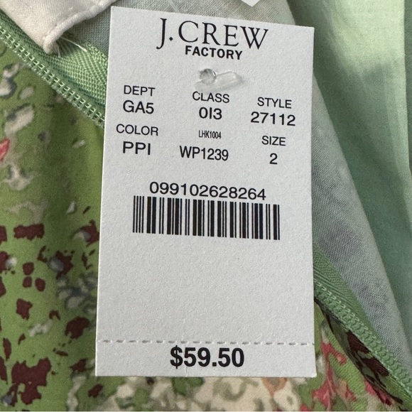 J.Crew Factory Floral Skirt Women’s 2 Green Pink Abstract Print Cotton Lined - Picture 4 of 6